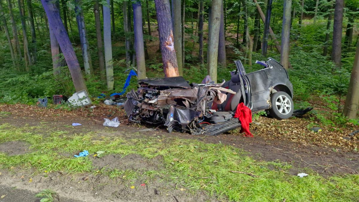 wypadek, samochód Z auta zostały strzępy. Dramatyczny wypadek w Gdańsku o świcie