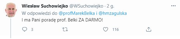 Wiesław Suchowiejko wziął stronę Marka Belki w dyskusji na temat ekonomii i zarobków, jakie powinien otrzymywać prezes NBP za doradztwo 