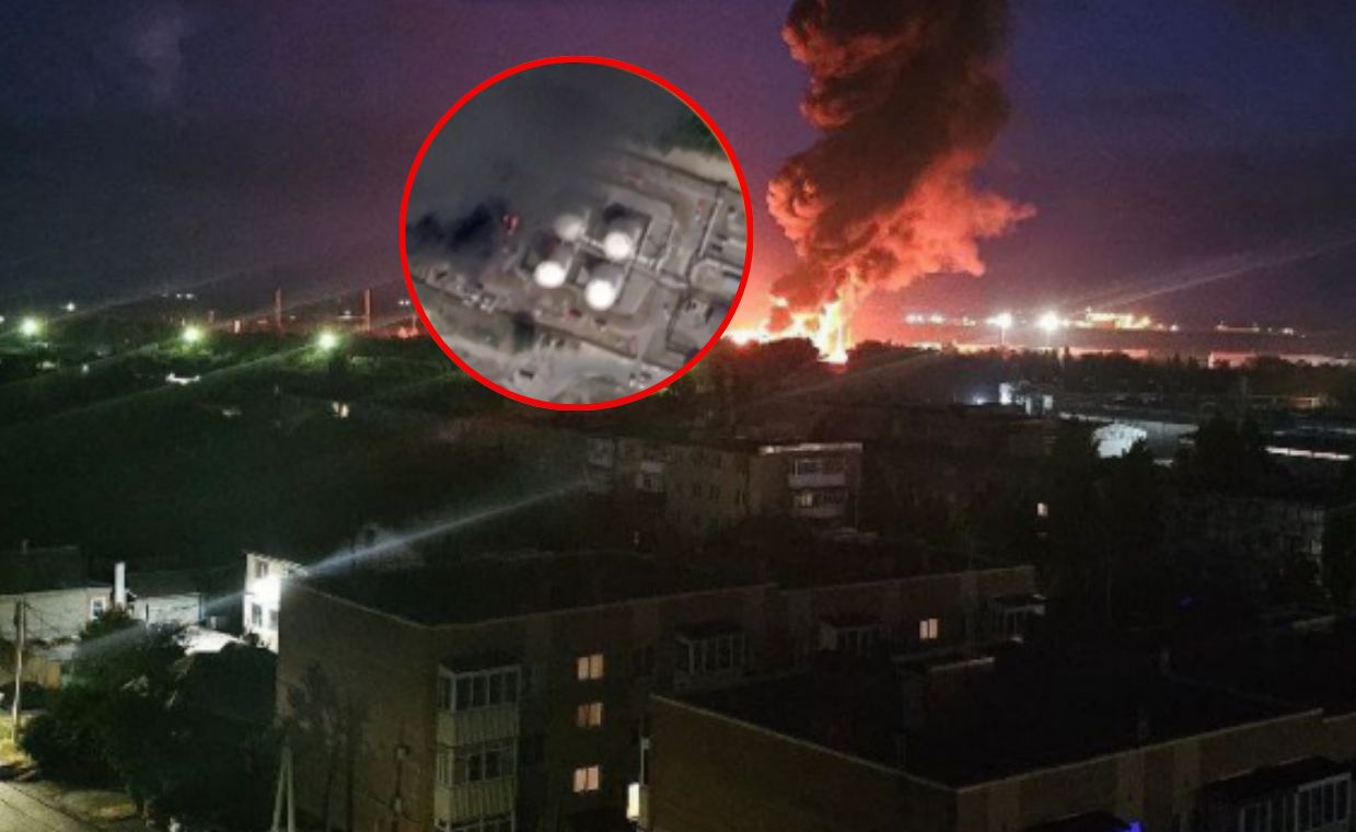 Ukrainian drones ignite massive fires at Russian oil terminals