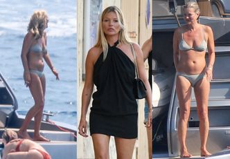 45-letnia Kate Moss spędza beztroskie wakacje w Saint Tropez. Internauci twierdzą, że przybrała na wadze... (ZDJĘCIA)