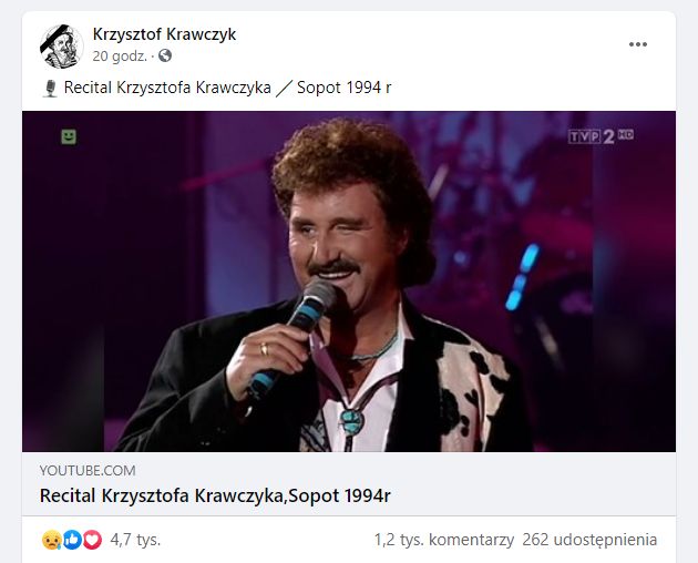 Krzysztof Krawczyk nie żyje. Przed śmiercią na jego profilu pojawił się specjalny wpis