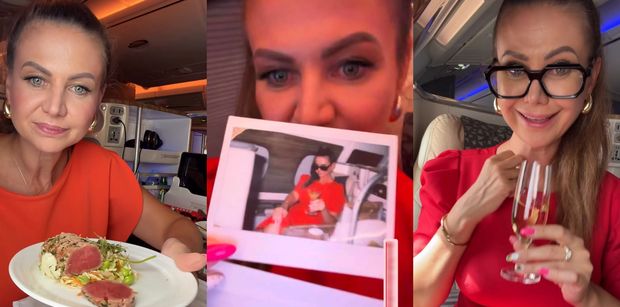 Tymczasem w świecie Mai Rutkowski: lot biznes klasą, sesja na pokładzie, szampan i sery. Pozazdrościć? (ZDJĘCIA)