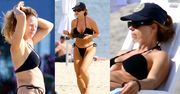 61-letnia Ewa Skibińska opala się nad Bałtykiem w wyjątkowo SKĄPYM bikini. Imponująca forma?