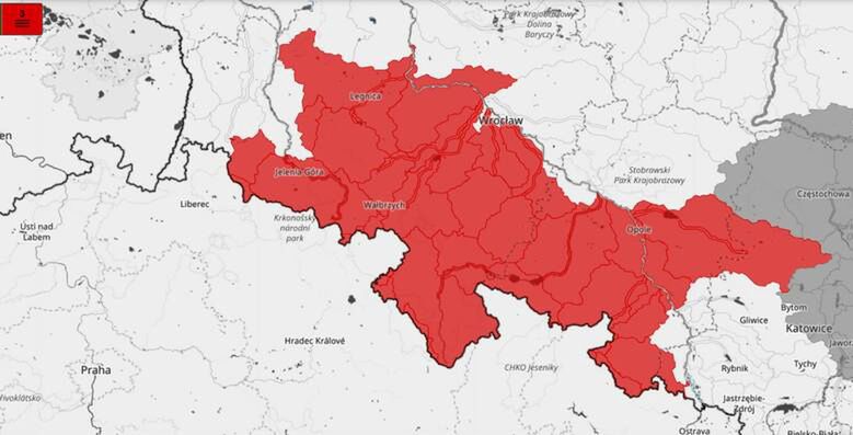 Prognozowane opady na Dolnym Śląsku