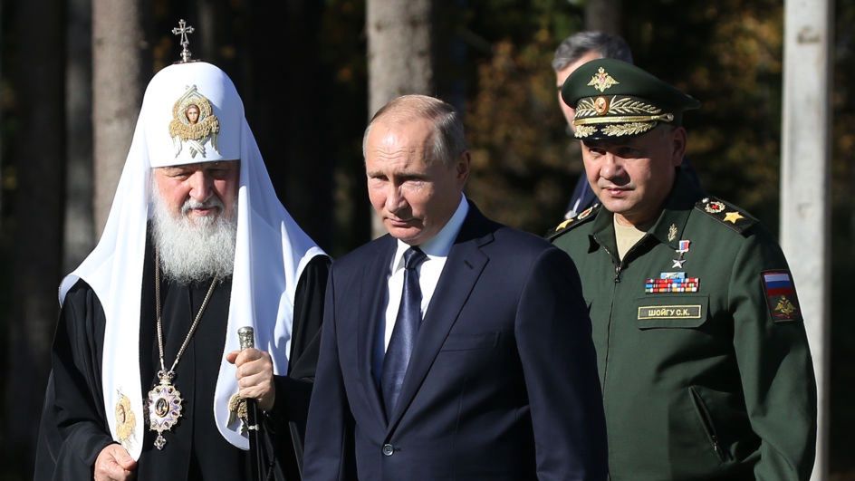 Patriarcha Cyryl, Władimir Putin, Siergiej Szojgu 