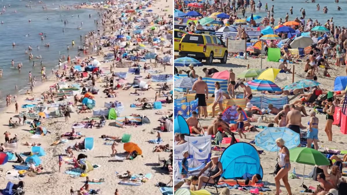 Tłumy ludzi nad Bałtykiem