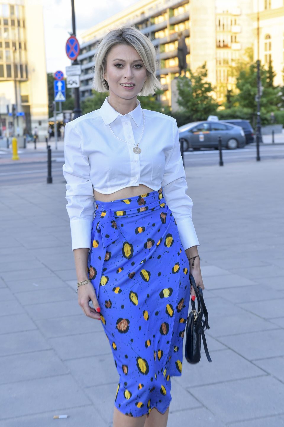 Katarzyna Zdanowicz w spódnicy tulipan