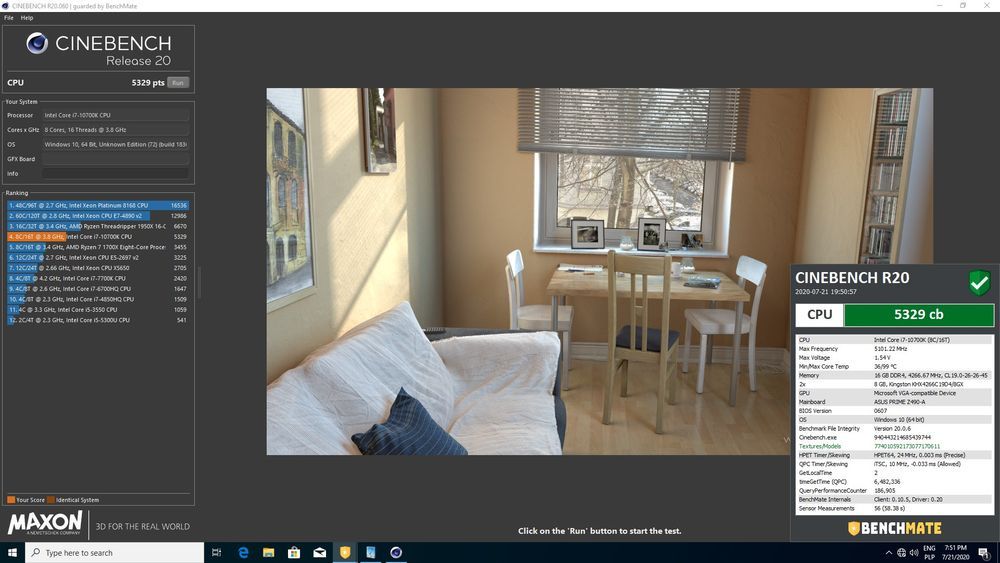 #wincyjhercuf - wynik w Cinebench R20 Paweł Maziarz