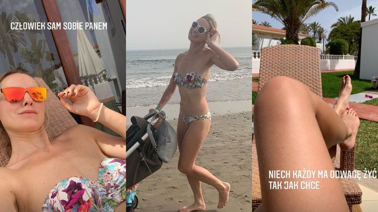 Joanna Moro pozdrawia spod palmy