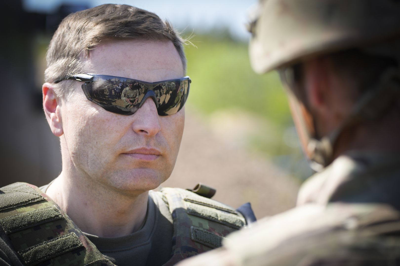 Hanno Pevkur podczas ćwiczeń NATO w Estonii w 2023 roku