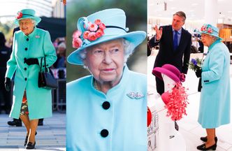 Turkusowa królowa Elżbieta wybiera kapelusze w galerii handlowej (ZDJĘCIA)