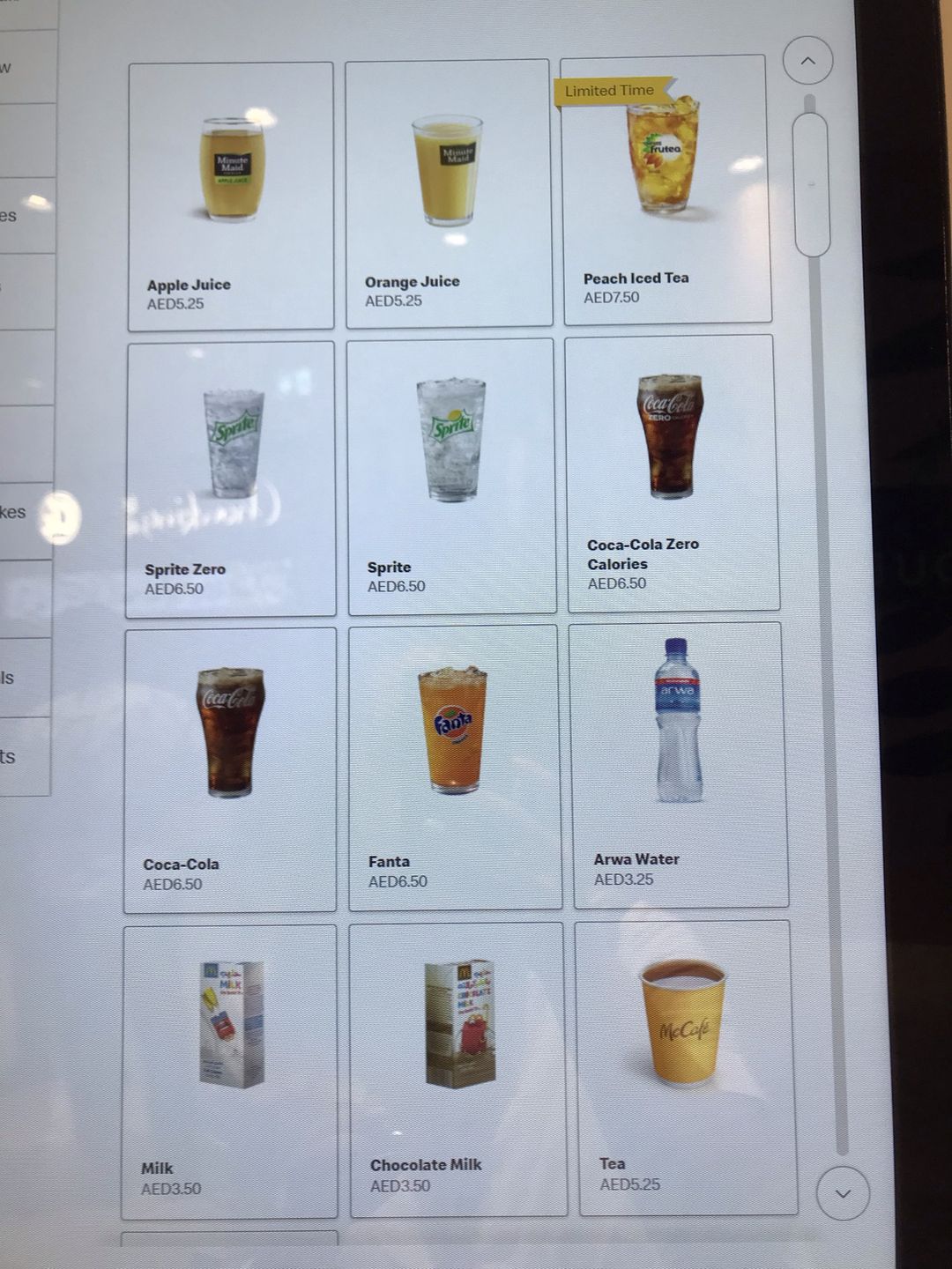 Cennik McDonald’s w Dubaju 