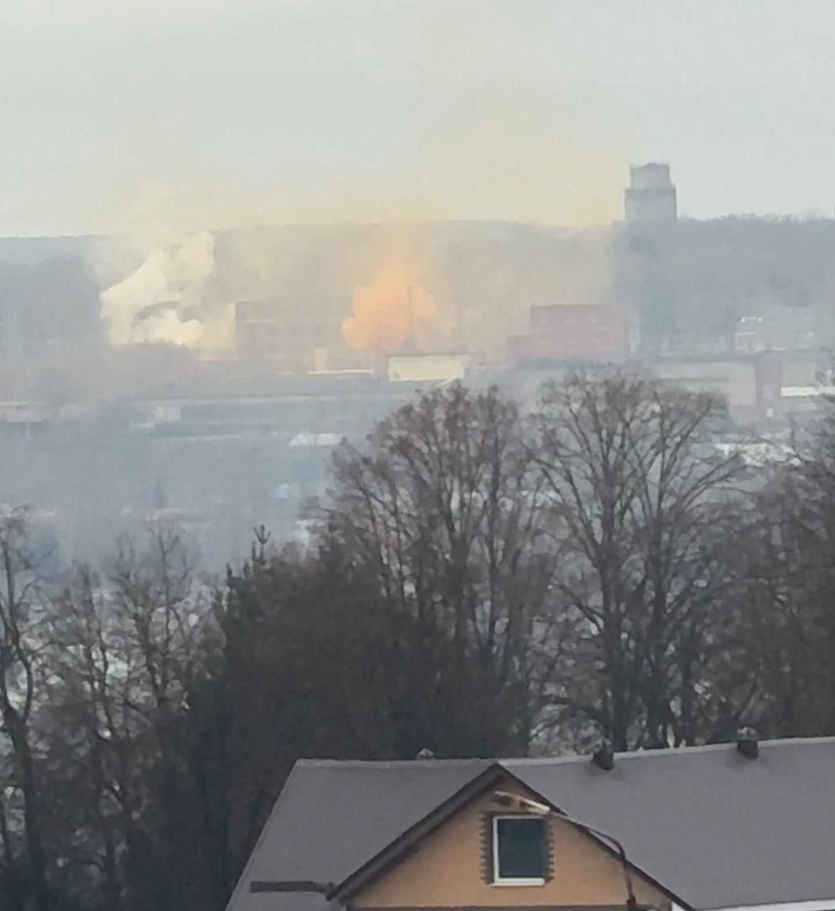 Smoke emanating from the Aleksińskich Chemical Plant.