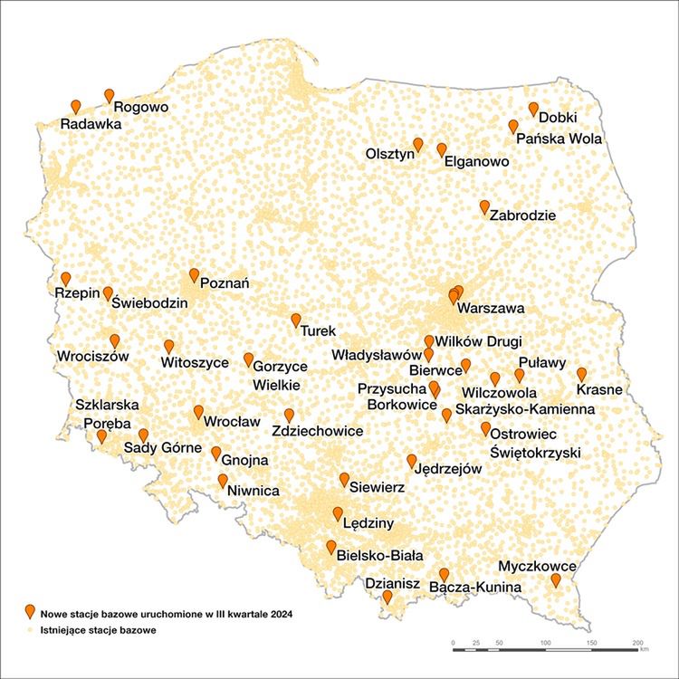 Nowe stacje bazowe w Orange w III kwartale 2024 roku