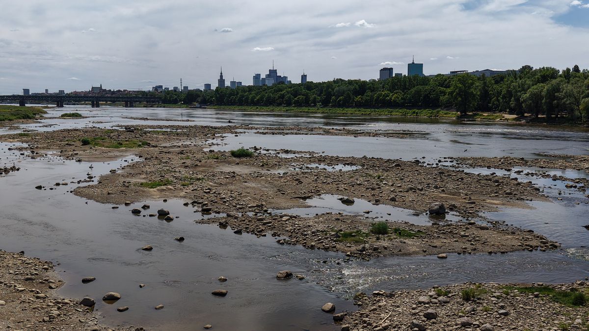 Rekordowo niski poziom wody w Wiśle