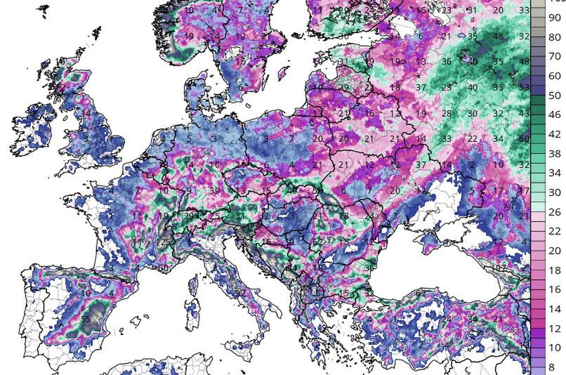 Atak zimy w drugiej połowie stycznia. Śnieg zasypie całą Europę. Na grafice prognozowana pokrywa śnieżna 18 stycznia