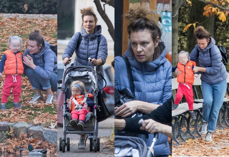 "Naturalna" Magdalena Boczarska korzysta z uroków jesieni na spacerze z mamą i 2-letnim synkiem