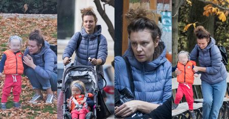 "Naturalna" Magdalena Boczarska korzysta z uroków jesieni na spacerze z mamą i 2-letnim synkiem (ZDJĘCIA)