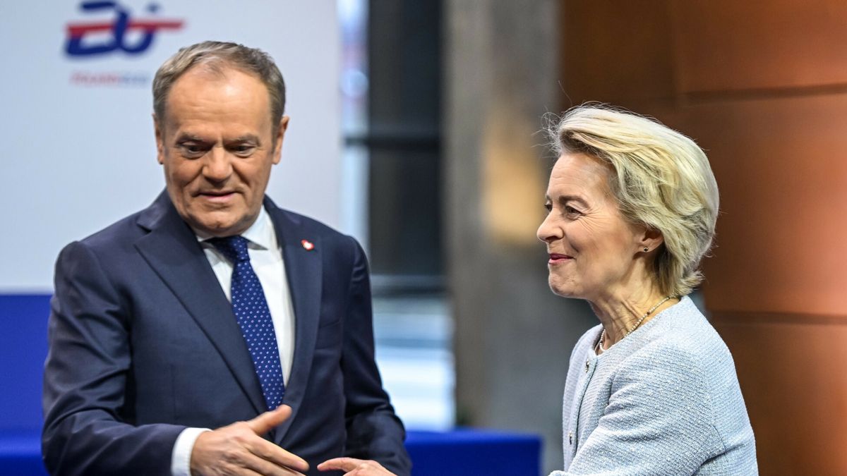 Spotkanie premiera Donalda Tuska z Kolegium Komisarzy UE w Gda?sku07.02.2025 Gdansk Europejskie Centrum Solidarnosci w Gdansku. Spotkanie premiera  RP Donalda Tuska z Kolegium Komisarzy UE. Fot. Przemek Swiderski/REPORTER N/z. Donald Tusk, Ursula von der LeyenPrzemek Swiderski/REPORTER
