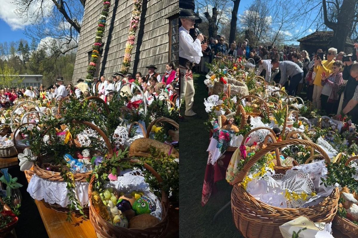 Góralskie koszyki wielkanocne robią wrażenie. Tak w Rabce-Zdroju święcili pokarmy
