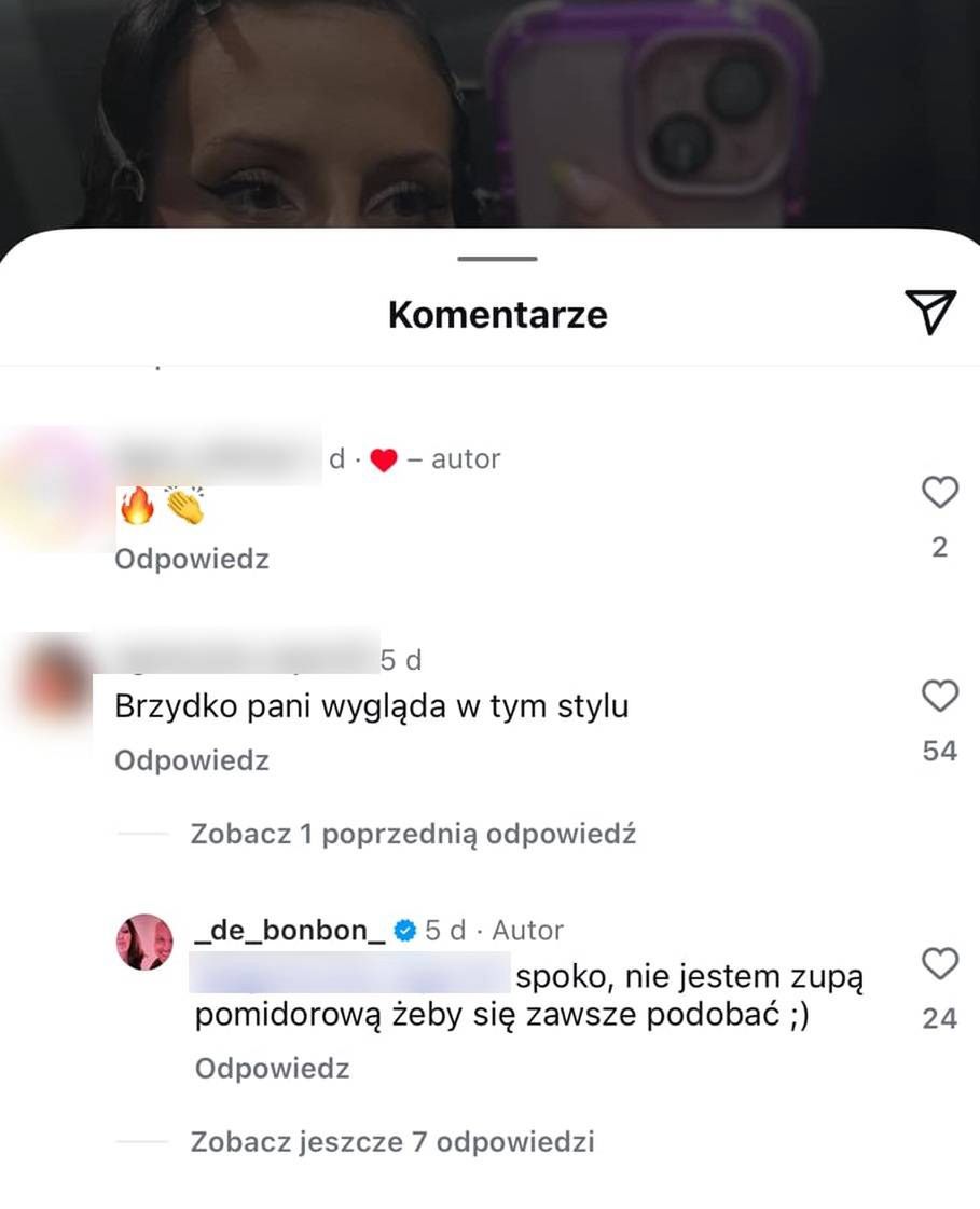 Dominika Serowska odpowiada na komentarze internautek