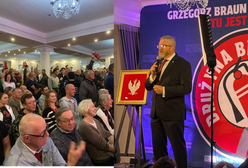 Nagle unieśli gaśnice i skierowali je w stronę Grzegorza Brauna. Tak robi show w małych miasteczkach