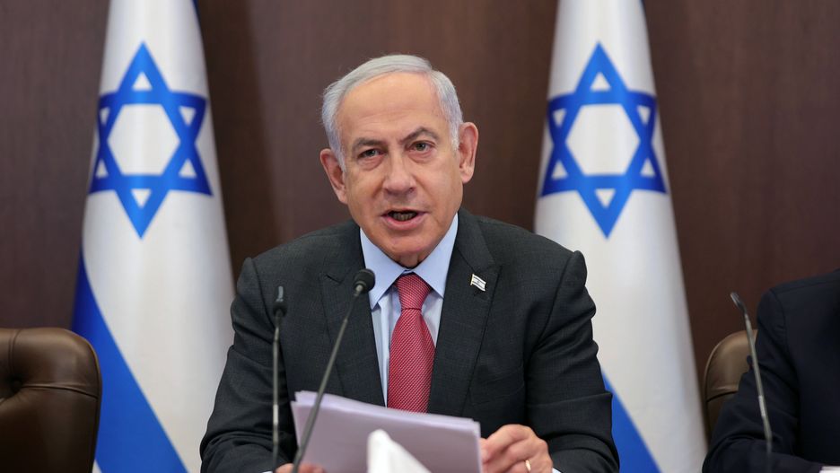 Israeli cabinet meeting in Jerusalemepa10531470 Israeli Prime Minister Benjamin Netanyahu attends a weekly cabinet meeting in the prime minister's office in Jerusalem, 19 March 2023. Nationwide protests against the government's judicial reform plans are being held for eleven weeks in a row. Israel's parliament passed a draft law limiting the power of the Israeli Supreme Court in a first reading on 14 March.  EPA/ABIR SULTAN / POOL Dostawca: PAP/EPA.ABIR SULTAN / POOL
