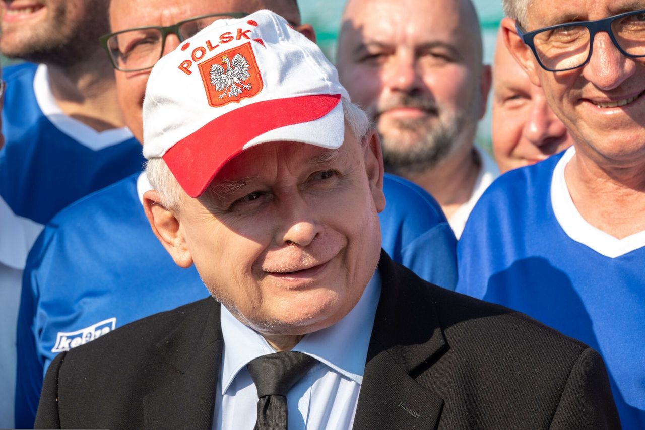 Jarosław Kaczyński na jednym z pikników Prawa i Sprawiedliwości 