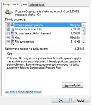Usuń Hibernację z Oczyszczania dysku 2