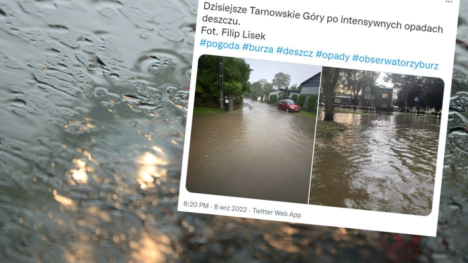 Cyklon Peggy sieje spustoszenie na południu Polski. Zalane ulice, połamane drzewa, tysiące ludzi bez prądu