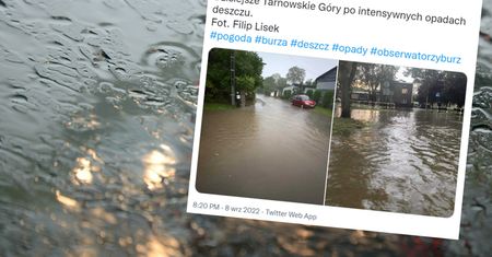 Cyklon Peggy sieje spustoszenie na południu Polski. Zalane ulice, połamane drzewa, tysiące ludzi bez prądu