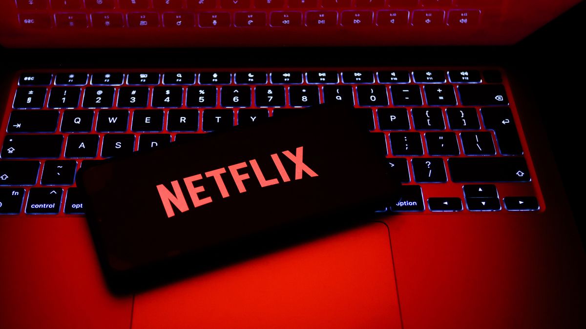 Netflix logo is displayed on a mobile phone screen for illustration photo. Krakow, Poland on January 23, 2023. (Photo by Beata Zawrzel/NurPhoto via Getty Images)
