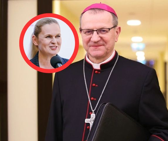 Spór o lekcje religii. Na zdjęciu: Ministra edukacji Barbara Nowacka, abp Tadeusz Wojda, przewodniczący Konferencji Episkopatu Polski