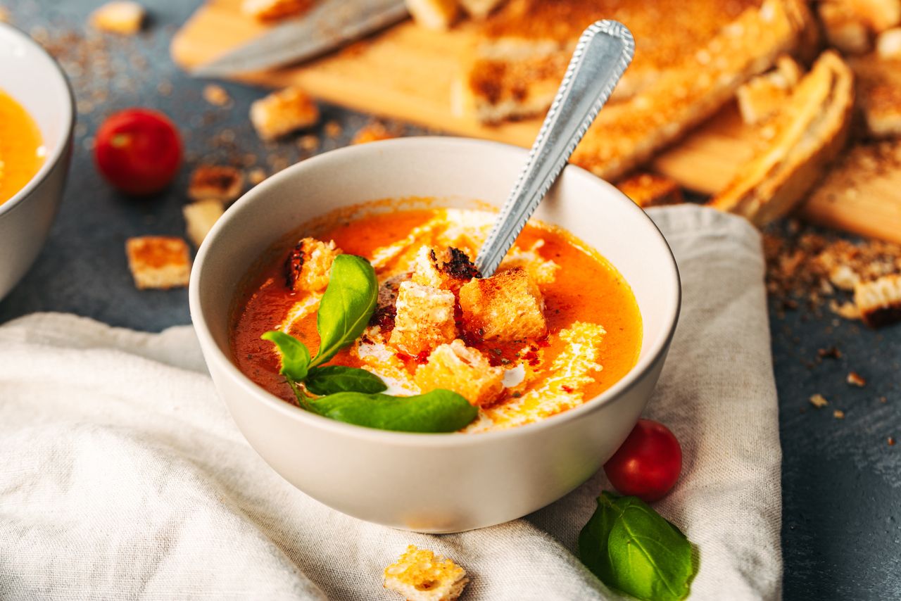 Zupa krem cappuccino pomidorowe z cytrusami
