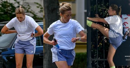 Fitnesiara Lara Gessler WYCISKA SIÓDME POTY w parku. Było rozciąganie, bieg i przerwa na łyk wody. Forma sama się nie zrobi? (ZDJĘCIA)