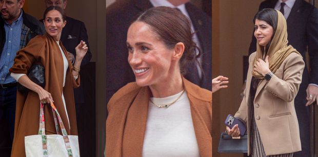 Meghan Markle uchwycona PIERWSZY RAZ od przeprowadzki z Harrym do Wielkiej Brytanii. Wybrała się na herbatkę ze znaną noblistką (ZDJĘCIA)
