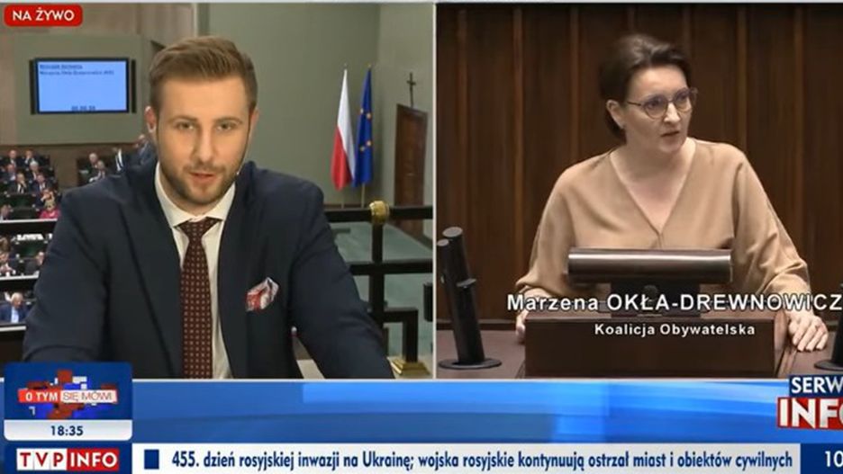 Widzowie TVP Info nie mogli usłyszeć, co miała do powiedzenia posłanka opozycji