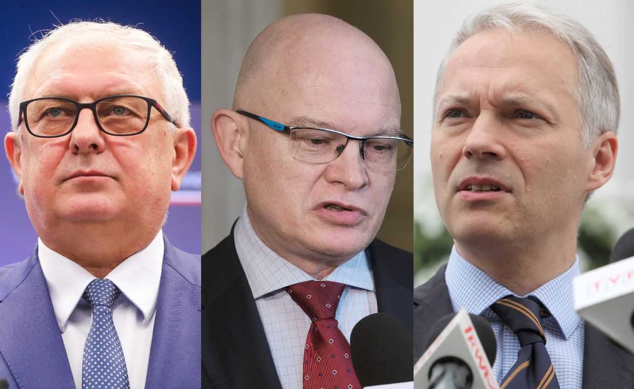 Od lewej: Grzegorz Piechowiak (PiS), Waldemar Andzel (PiS) i Jacek Żalek