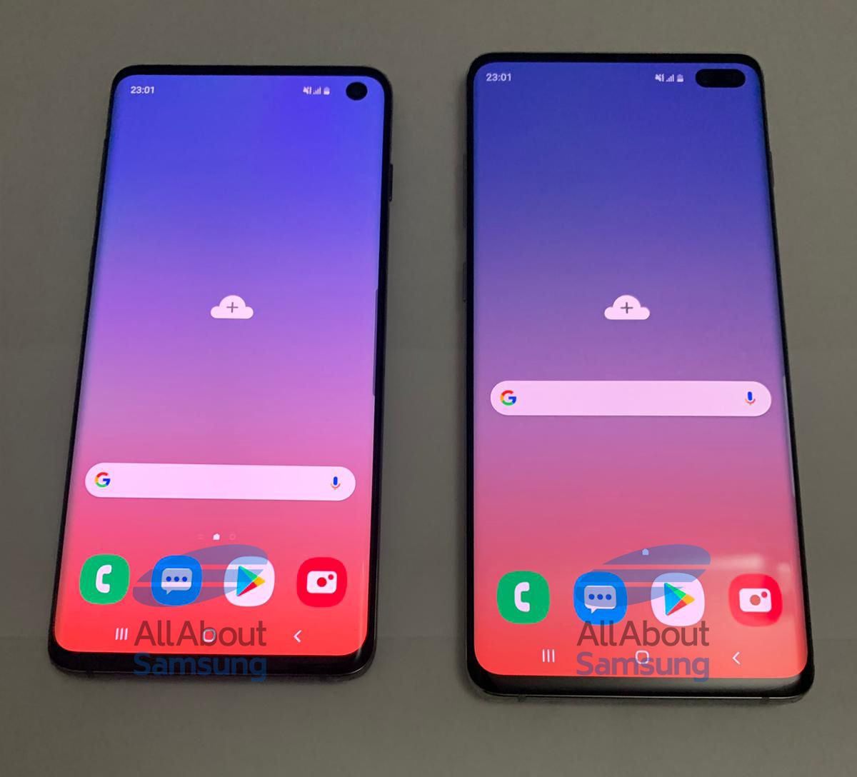 Samsung Galaxy S10 i S10+ z otworami w ekranach