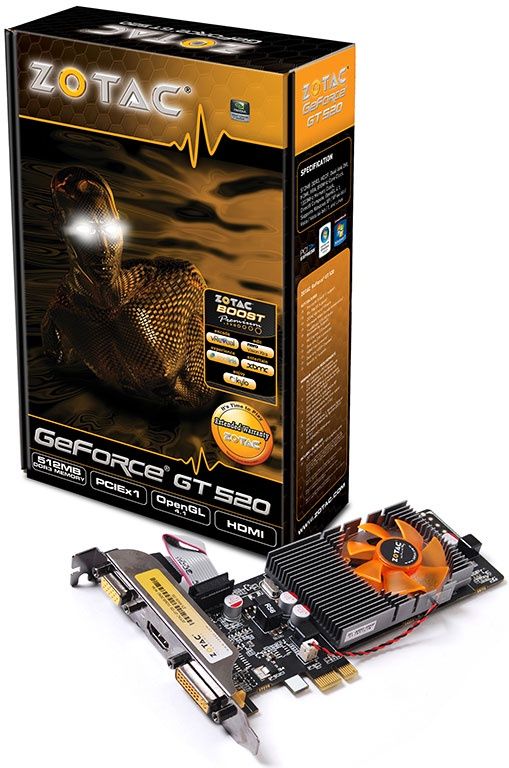 zostac gt 520 pcie z opakowaniem