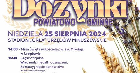 Dożynki powiatowe w Urzędowie 2024. Wystąpią Piękni i Młodzi, Maciej Smoliński. Zobacz godzinowy program