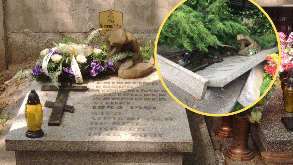 Nawałnica zniszczyła nagrobek Katarzyny Kobro