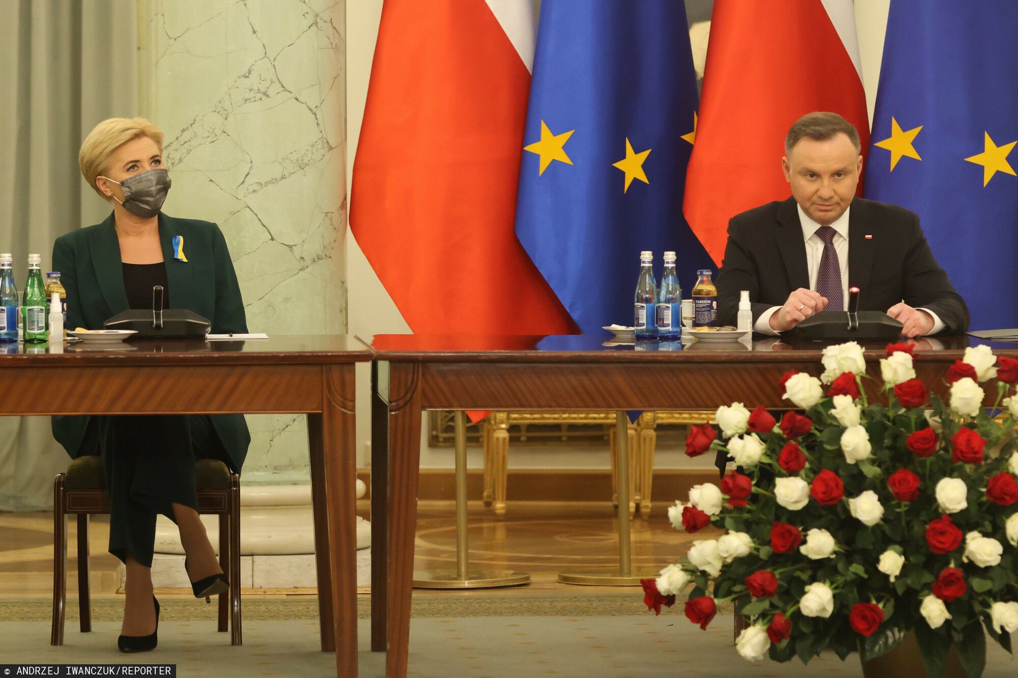 Spotkanie pary prezydenckiej z samorządowcami w sprawie działań humanitarnych na rzecz uchodźców z Ukrainy 