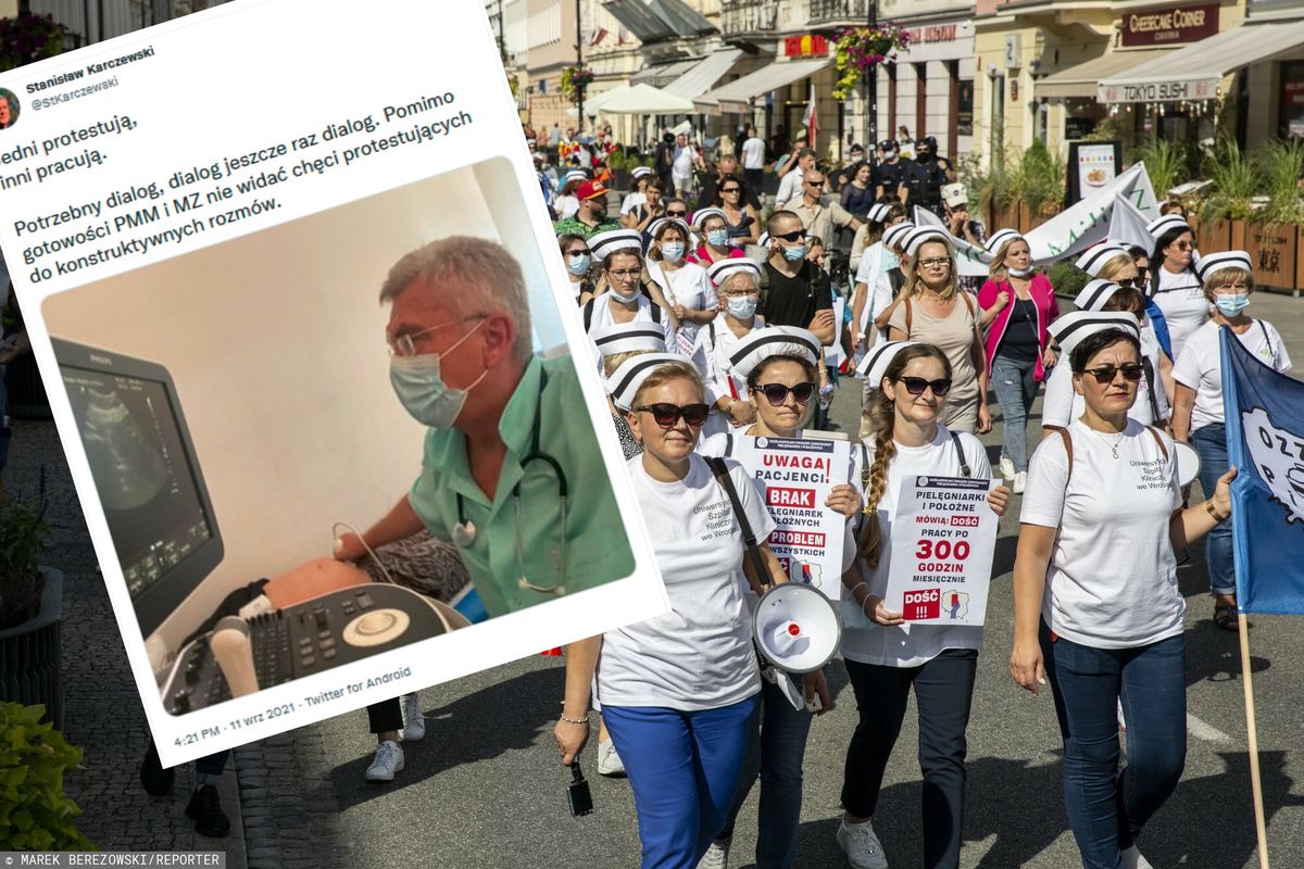 Karczewski ocenia protest medyków. Pielęgniarka o jego wpisie: nie tylko senator leczy w Polsce ludzi 