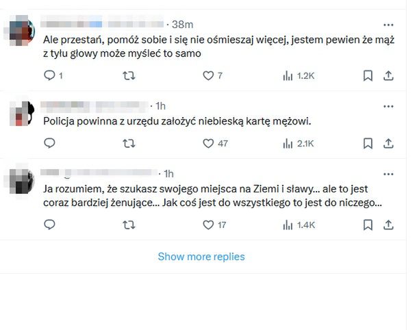 Reakcje na cios Marianny Schreiber