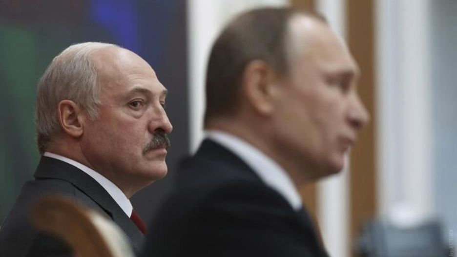 Białoruski przywódca Alaksandr Łukaszenka i rosyjski dyktator Władimir Putin