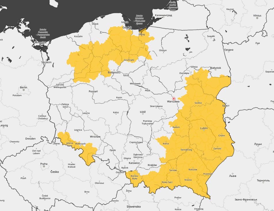 Ostrzeżenia z przymrozkami