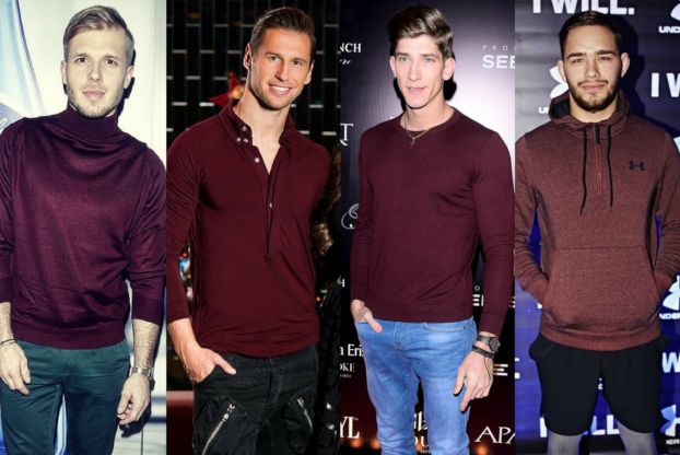 Z czym celebryci łączą bordową bluzę?