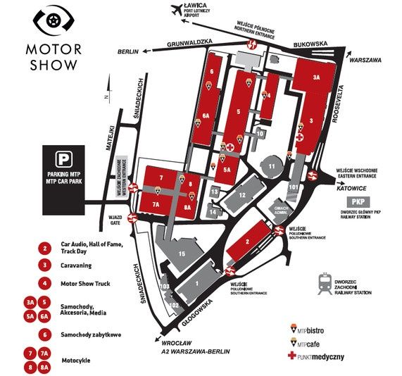 Motor Show Poznań 2015 mapa