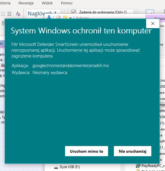SmartScreen nie ufa instalatorowi MSI...